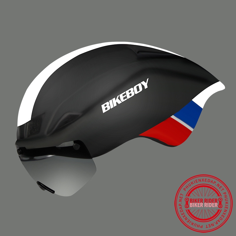 Mũ bảo hiểm xe đạp BikeBoy màu đen có kính PKXD-1052