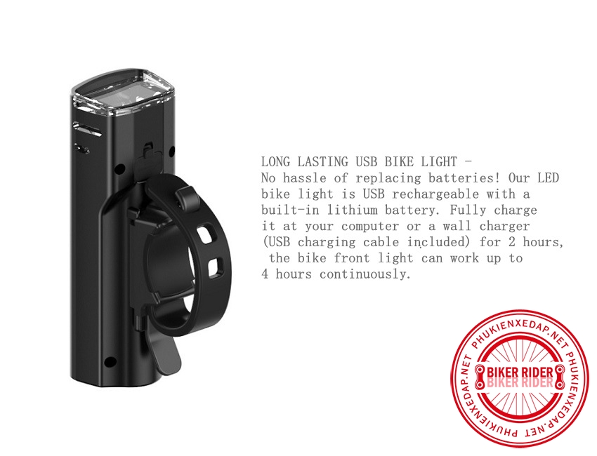 Đèn Led Xe Đạp Sạc USB Siêu Sáng, Chống Nước PKXD-1059