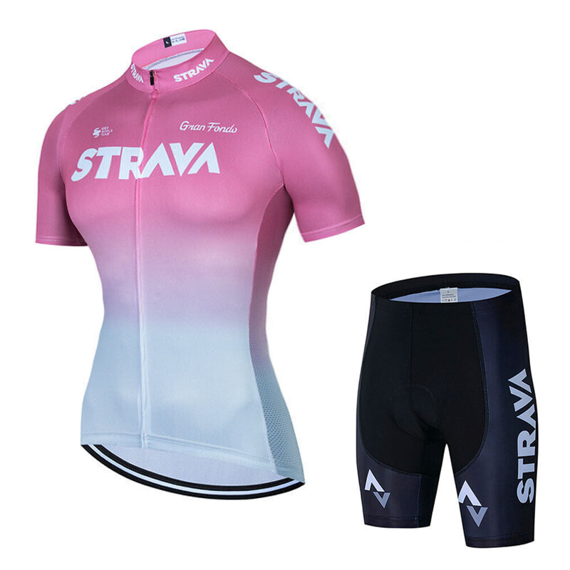 Bộ quần áo xe đạp nữ ngắn tay STRAVA PKXD-1214